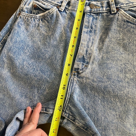 Vintage 90's Lee Denim Jeans Acid Wash Blue Made in USA High Rise Tapered Leg - Picture 8 of 9